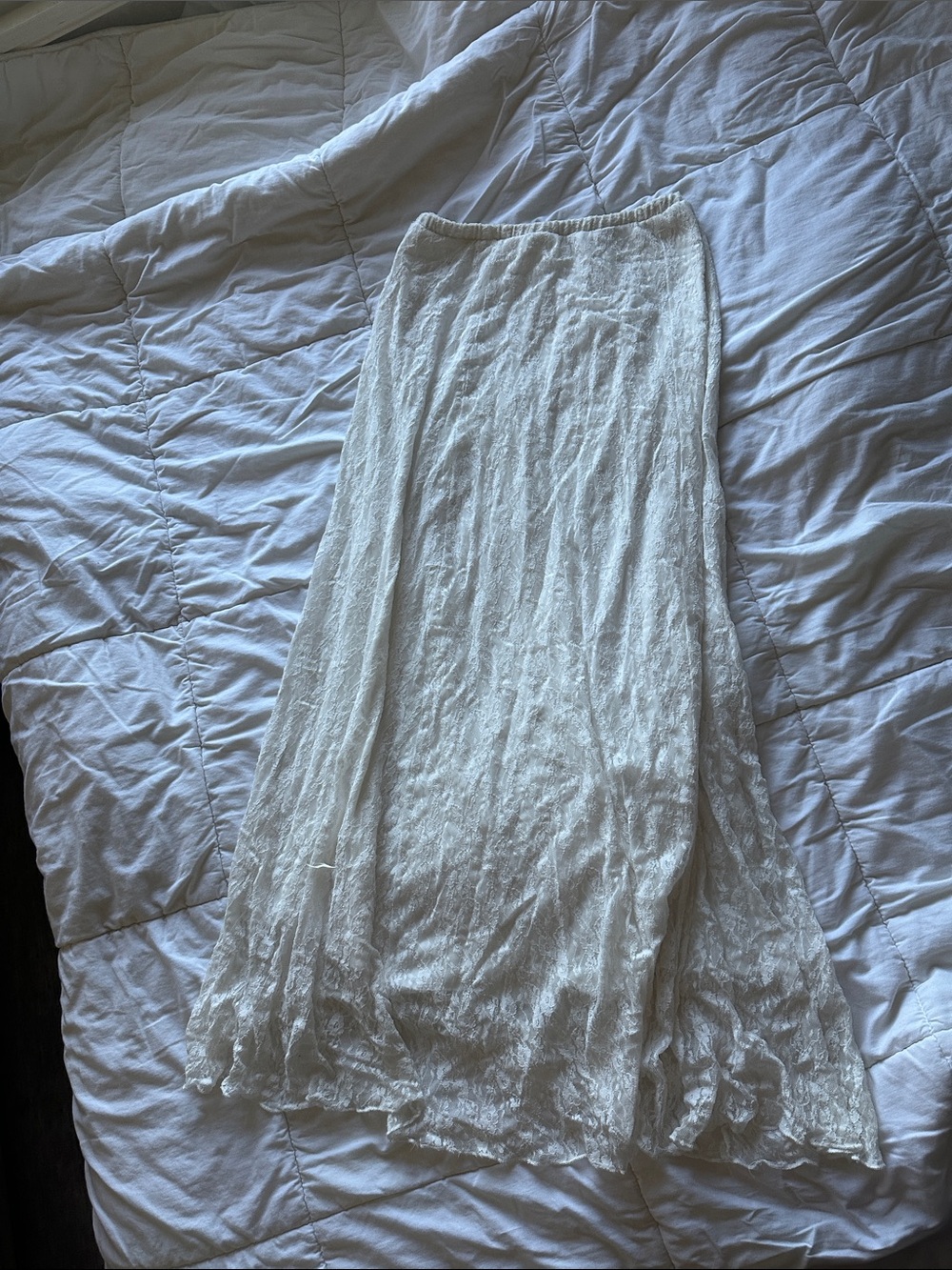 See You Monday White Lace Maxi Skirt